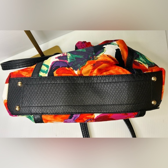 🧡”Wilson’s Leather” NWOT Floral Multicolor Shoulder Bag w/ Multiple Pockets💜 - Picture 6 of 15